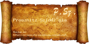 Prosznitz Szidónia névjegykártya